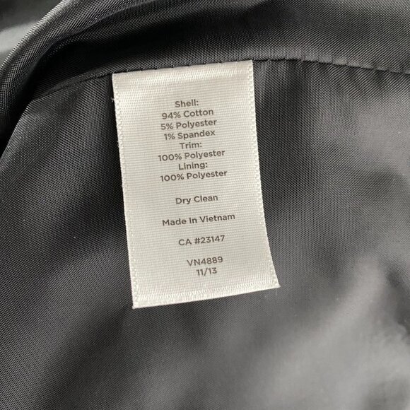 Talbots‎ Blazer Jacket Size 14 Black White Cotton Blend Office Career CJ-1032 - Picture 7 of 7